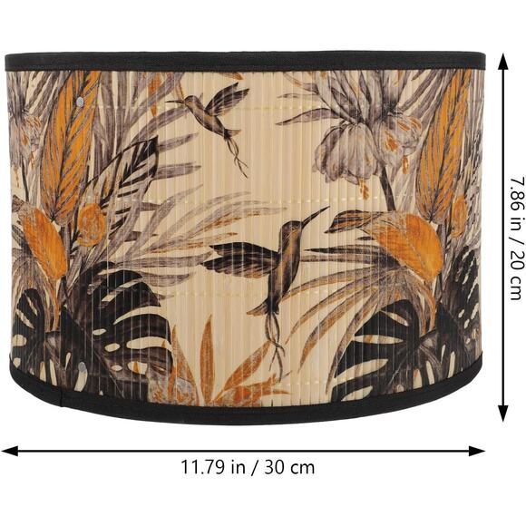 New in the Box Maximilst Tropical Bamboo Woven Drum Shade - Picture 4 of 6